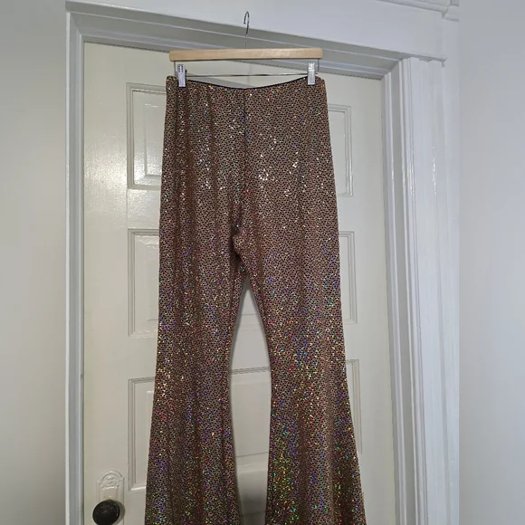 NEW Sparkling Multicolor Flare Pants - Picture 2 of 6